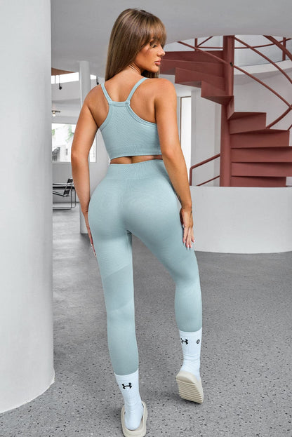 Tank Cropped Active Top and Pants Set.