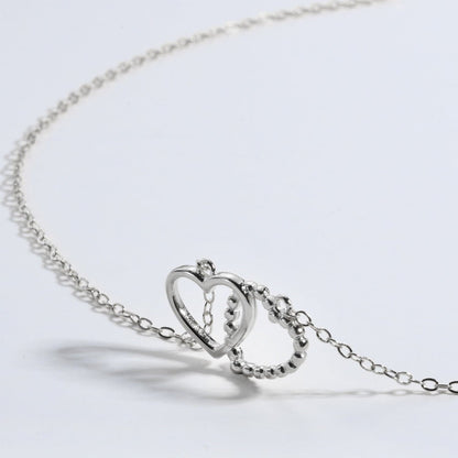 Heart Shape Spring Ring Closure Necklace.