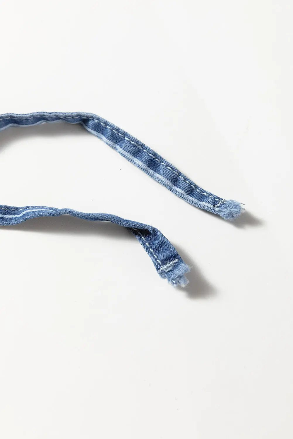 Premium Blue Stripe Chambray Wide Leg Tied Elastic Waist Trousers Dear-Lover Dropshipping