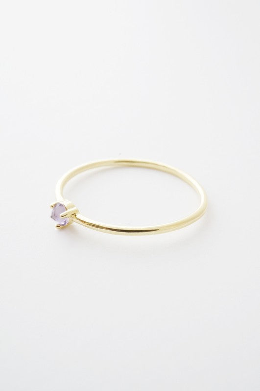 Amethyst Crystal Point Solitaire Ring Coco’s Tee Boutique