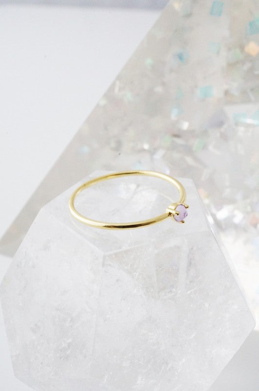 Amethyst Crystal Point Solitaire Ring Coco’s Tee Boutique