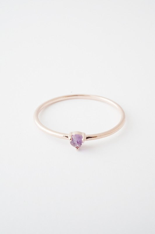Amethyst Crystal Point Solitaire Ring Coco’s Tee Boutique