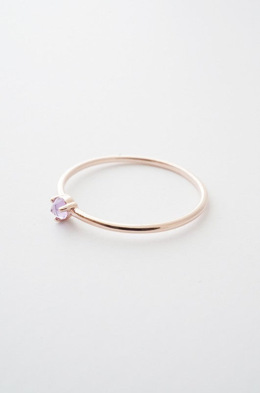 Amethyst Crystal Point Solitaire Ring Coco’s Tee Boutique