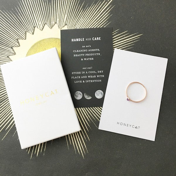 Amethyst Crystal Point Solitaire Ring Coco’s Tee Boutique