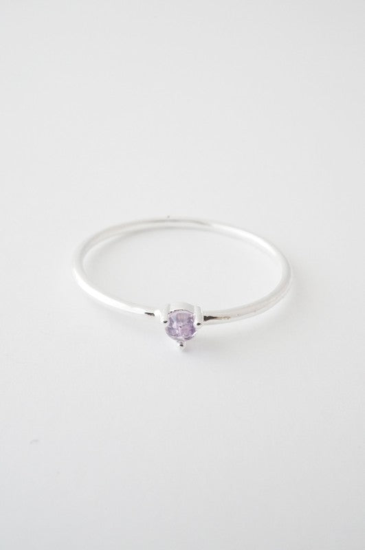 Amethyst Crystal Point Solitaire Ring Coco’s Tee Boutique