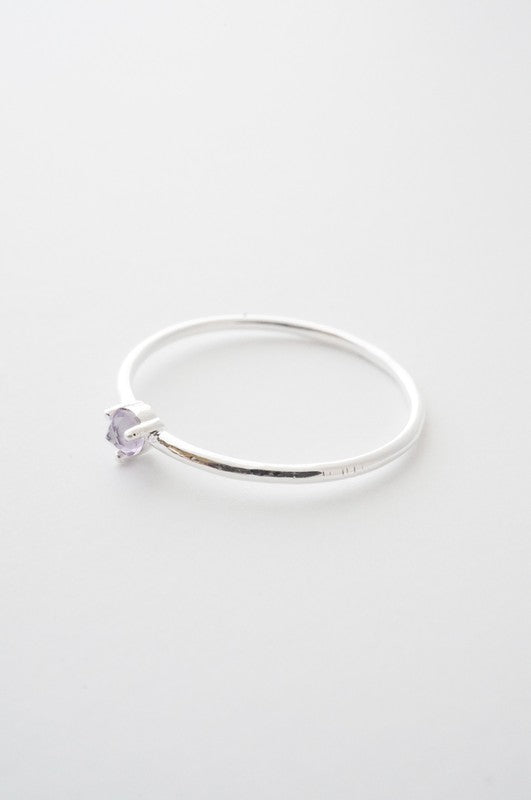 Amethyst Crystal Point Solitaire Ring Coco’s Tee Boutique