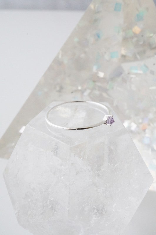 Amethyst Crystal Point Solitaire Ring Coco’s Tee Boutique
