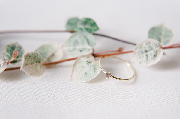 Amethyst Crystal Point Solitaire Ring Coco’s Tee Boutique