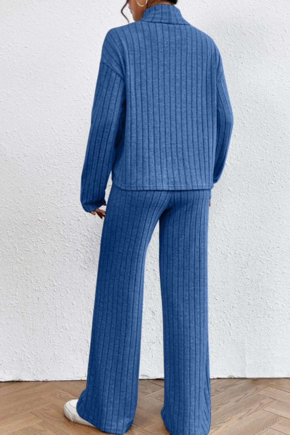 Chic mock neck top & pants set - Love Salve 