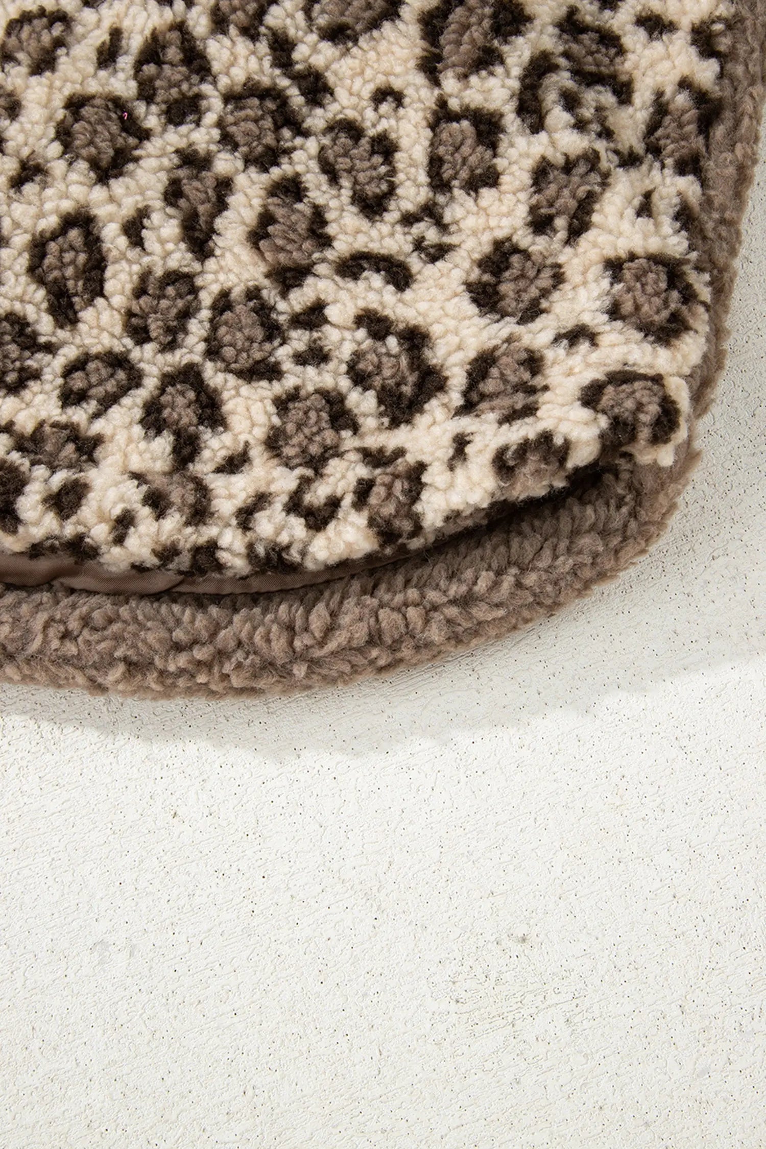 Dear-Lover Brown Leopard Sherpa Jacket Women's Winter Warm Plush-Lined Button Up Dear-Lover Dropshipping