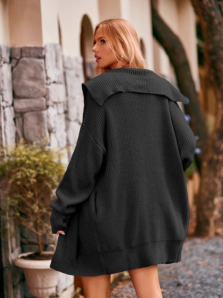 Dropped Shoulder Long Sleeve Cardigan.