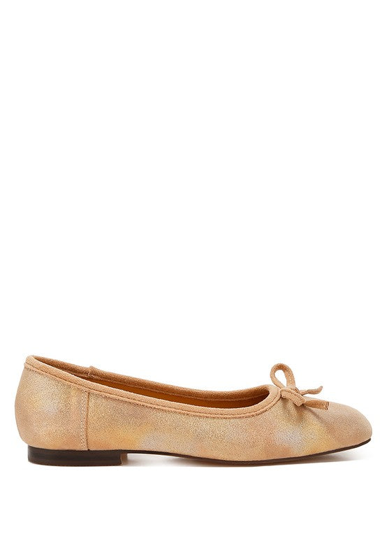 Rubyrose suede ballerinas with bow