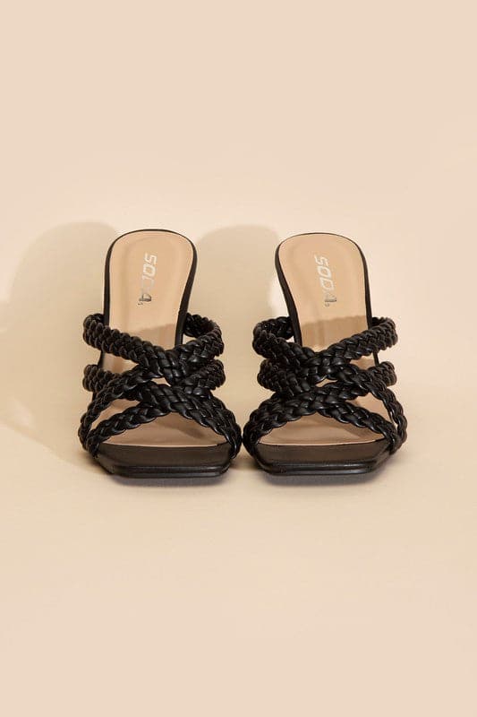 KELLAN-S Double Cross Braided Heels.