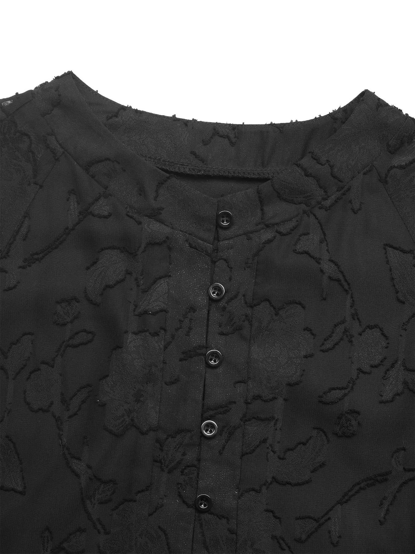 Button-Front Balloon Sleeve Mini Dress Coco’s Tee Boutique