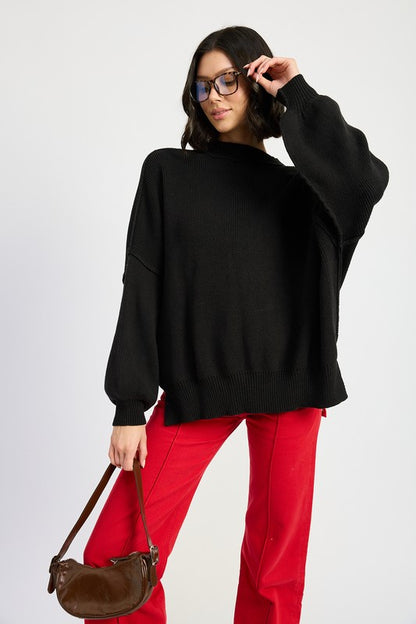 Cozy chic oversized long sleeve sweater