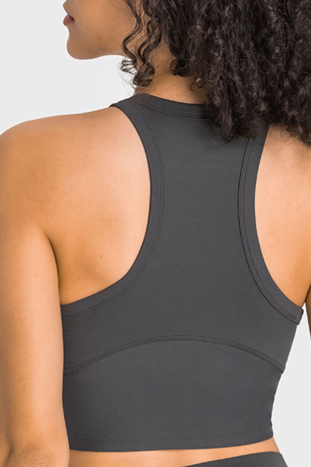 Racerback Cropped Sports Tank.