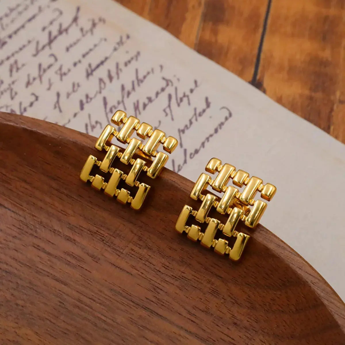 18K Gold-Plated Geometric Stud Earrings Simply Love