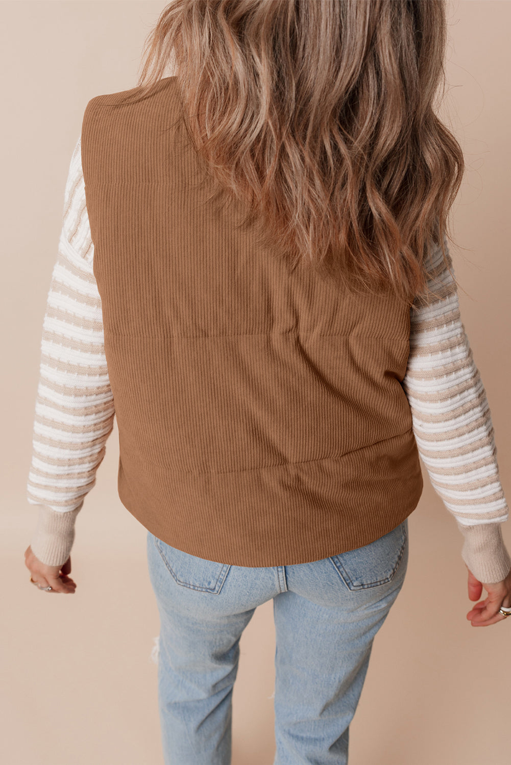 Cozy coffee corduroy vest