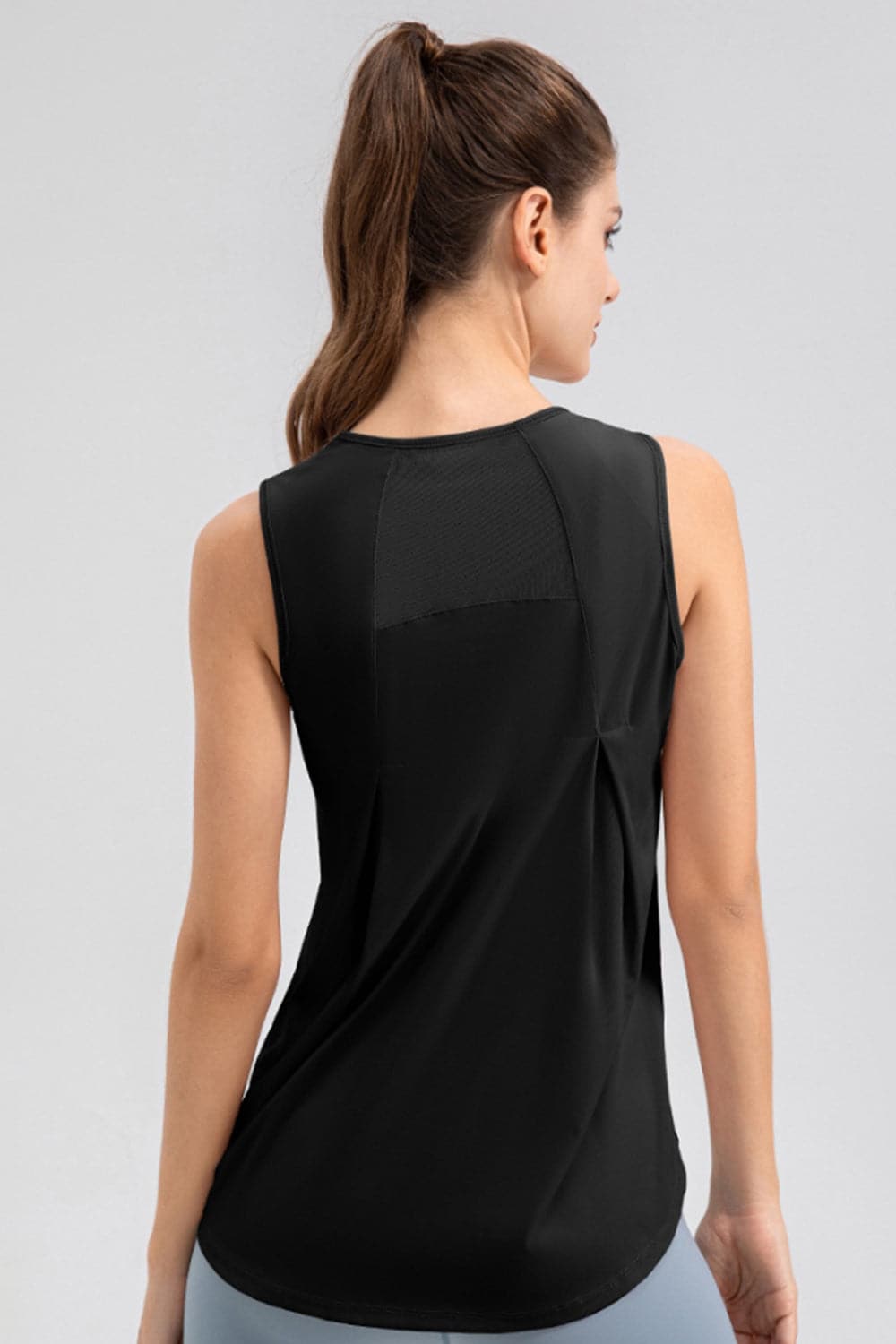 Round Neck Wide strap Active Tank.