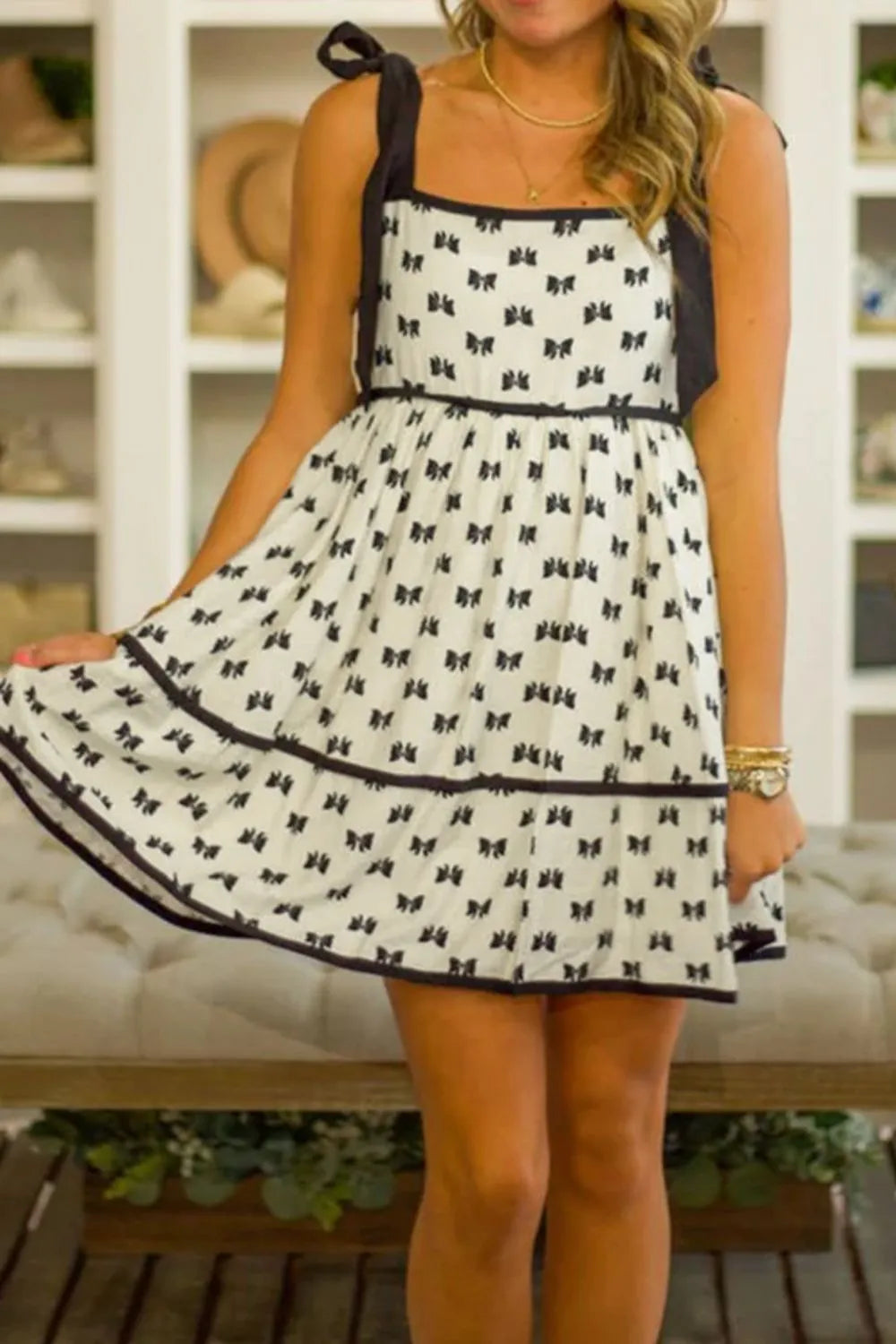 Simply Love: Knotted Mini Dress, Bow & Trim
