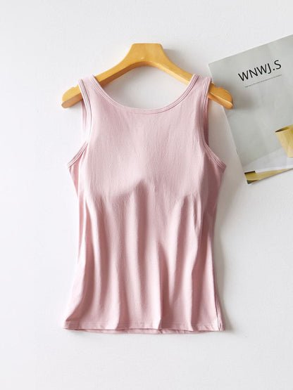 Round Neck Tank with Bra.