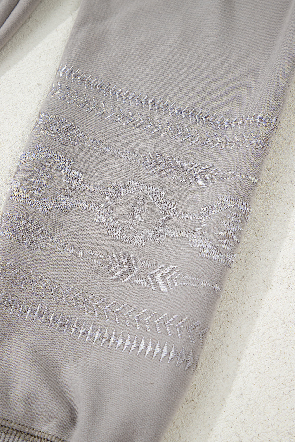 Parchment Aztec Embroidered Western V Neck Sweatshirt Dear-Lover Dropshipping