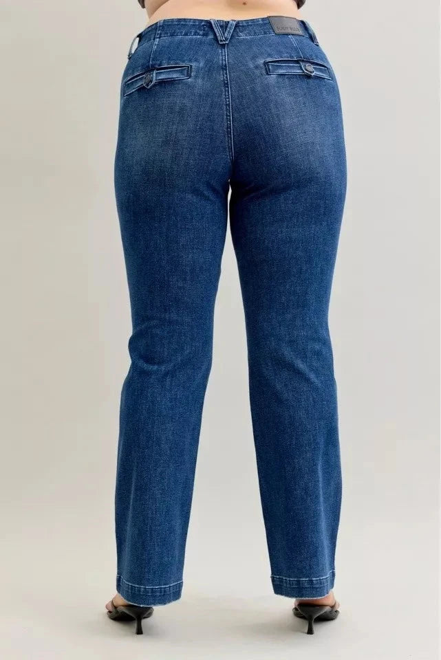 Judy Blue Full Size Mid Rise Bootcut Jeans with Welt Pockets Plus Size Coco’s Tee Boutique