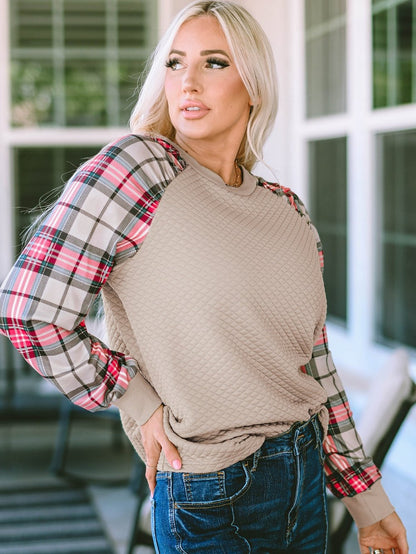 Everyday Plaid and Knit Hoodie