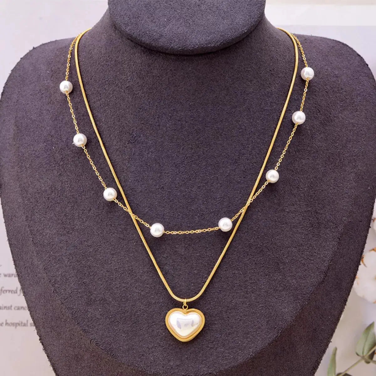 18K Gold-Plated Double Layered Heart Necklace Simply Love