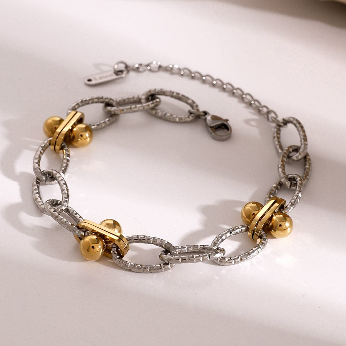 Elegant stainless steel and gold-plated chain bracelet