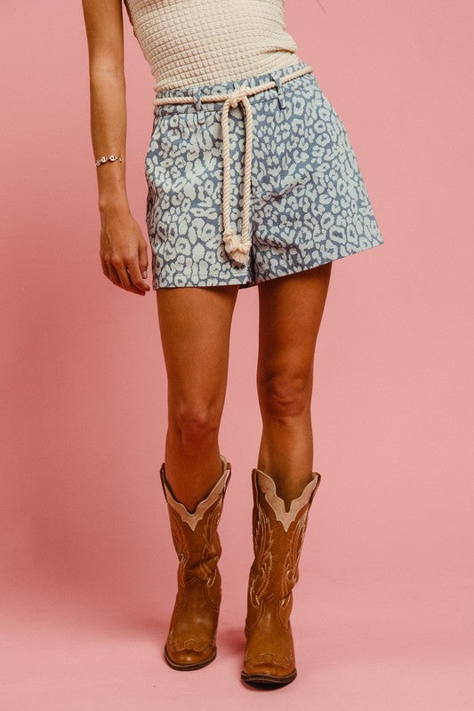 Wildly Chic Rope Belt Leopard Shorts Coco’s Tee Boutique