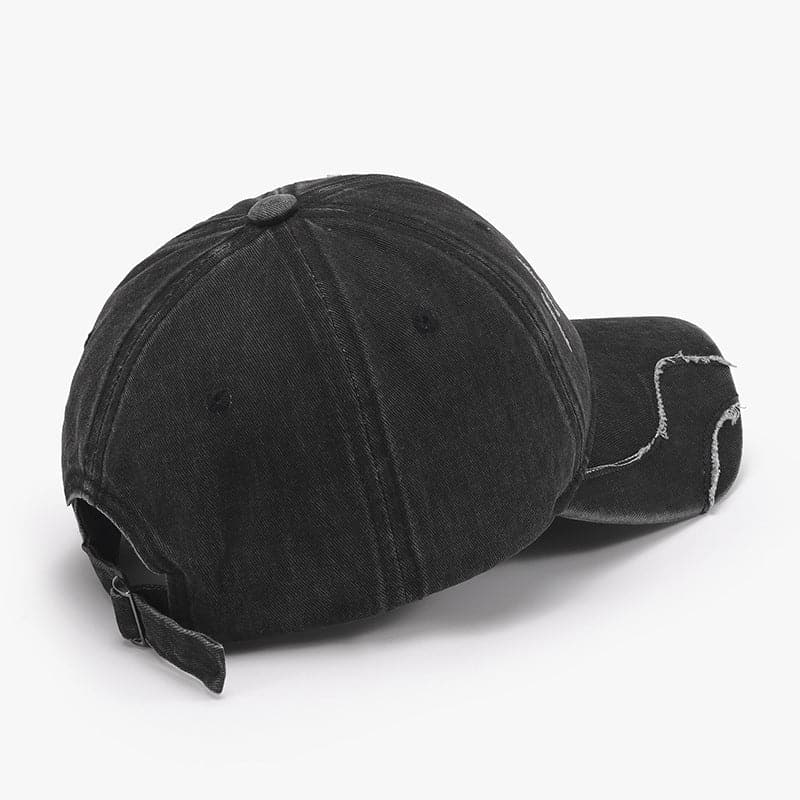 Raw Hem Adjustable Cap.