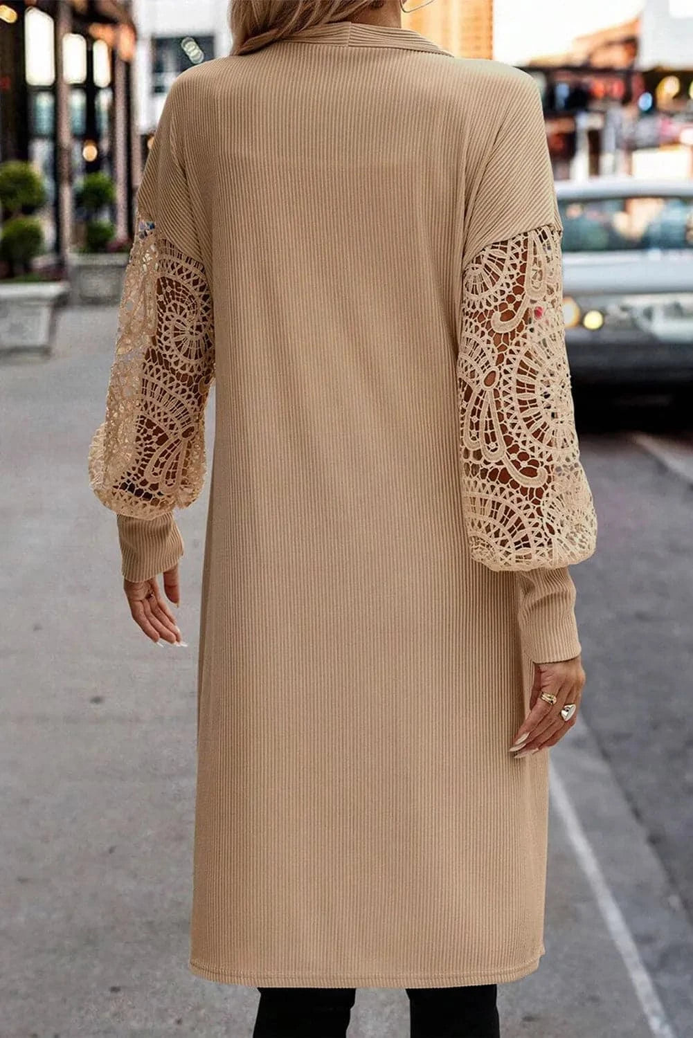 Lace cover-up with lantern sleeves