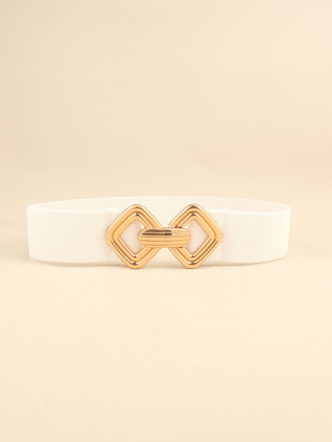 Geometric Buckle Elastic Wide Belt.