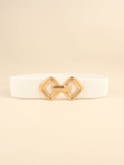 Geometric Buckle Elastic Wide Belt.