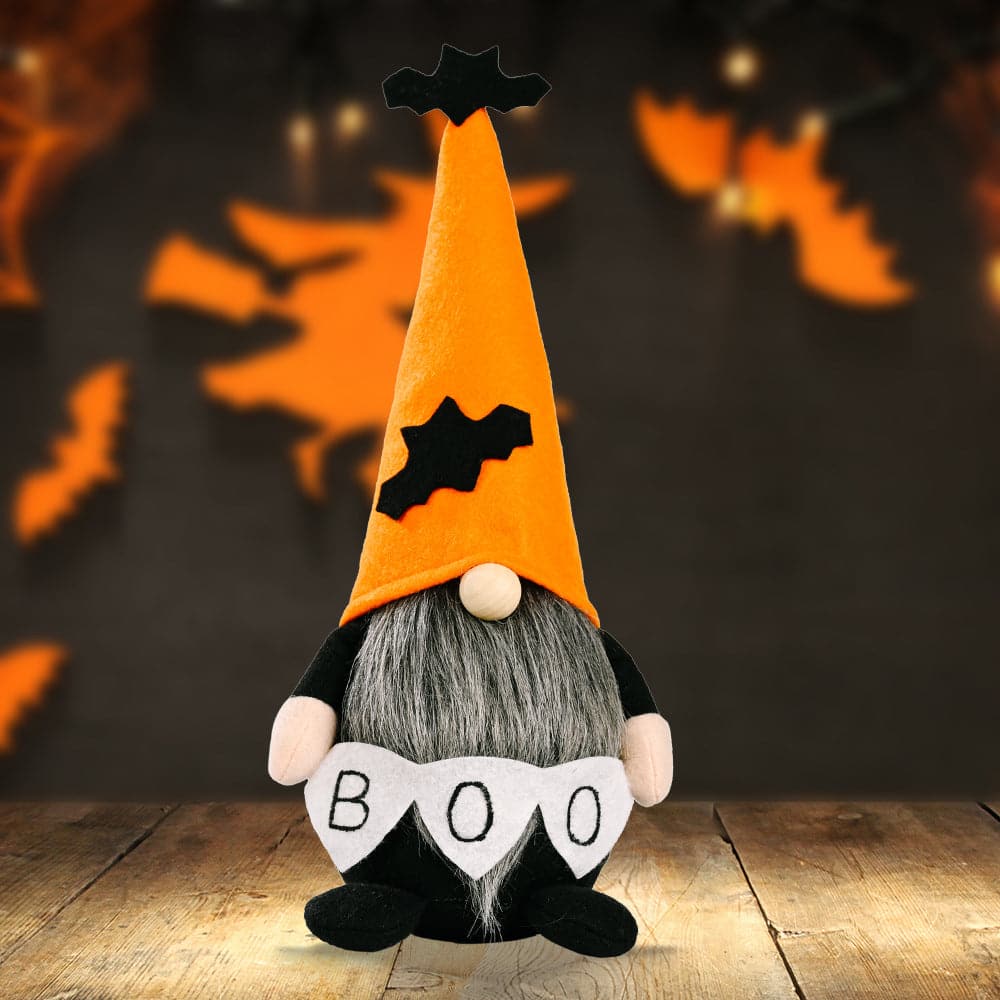 Whimsical faceless gnome with pointed hat