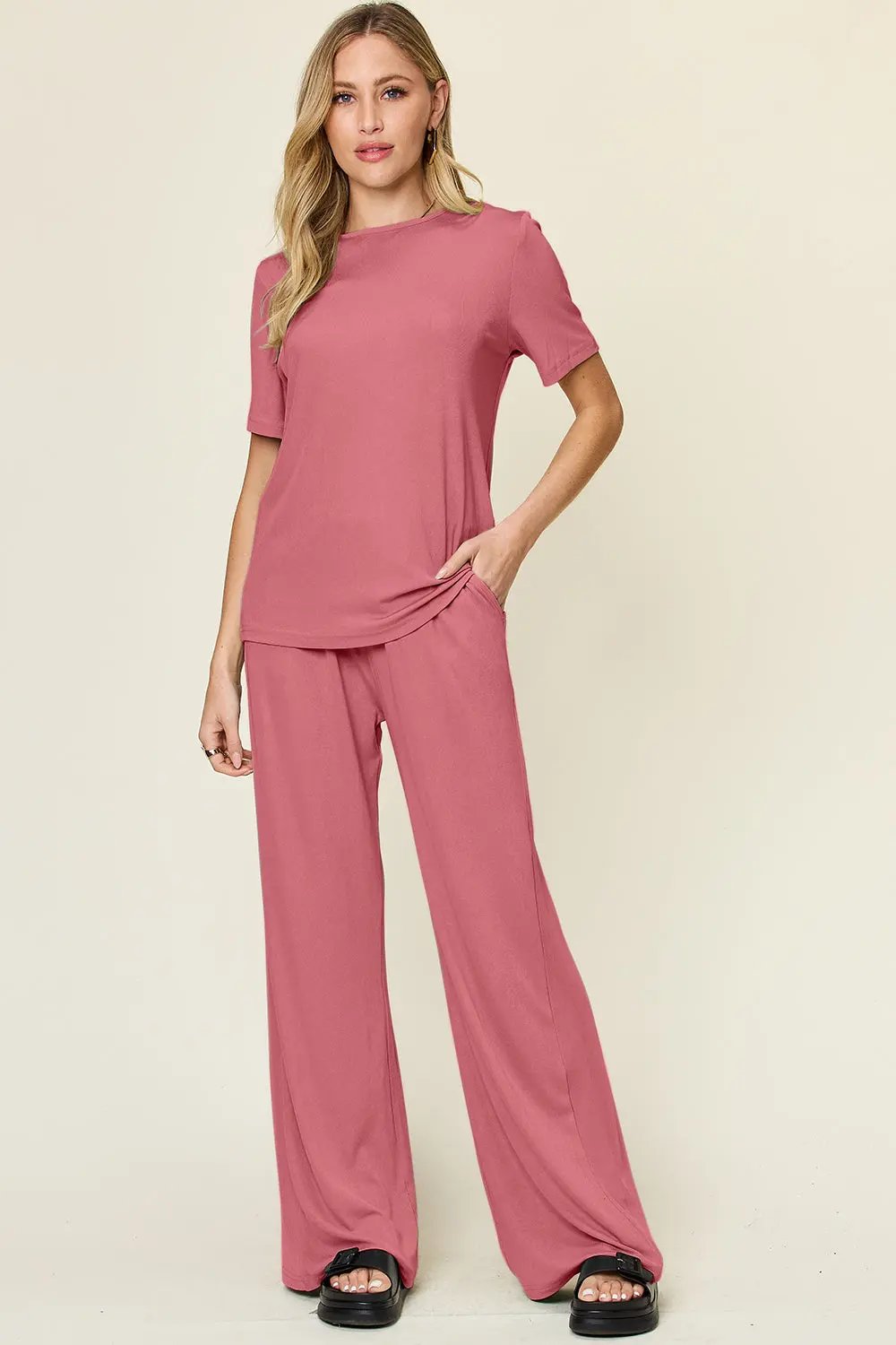 Double Take: Chic Tee & Pant Set - Love Salve