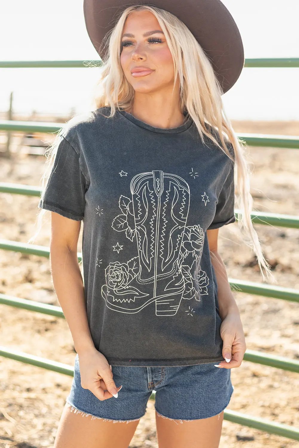 Western Cowboy Boots Graphic Tee for Women - Love Salve 