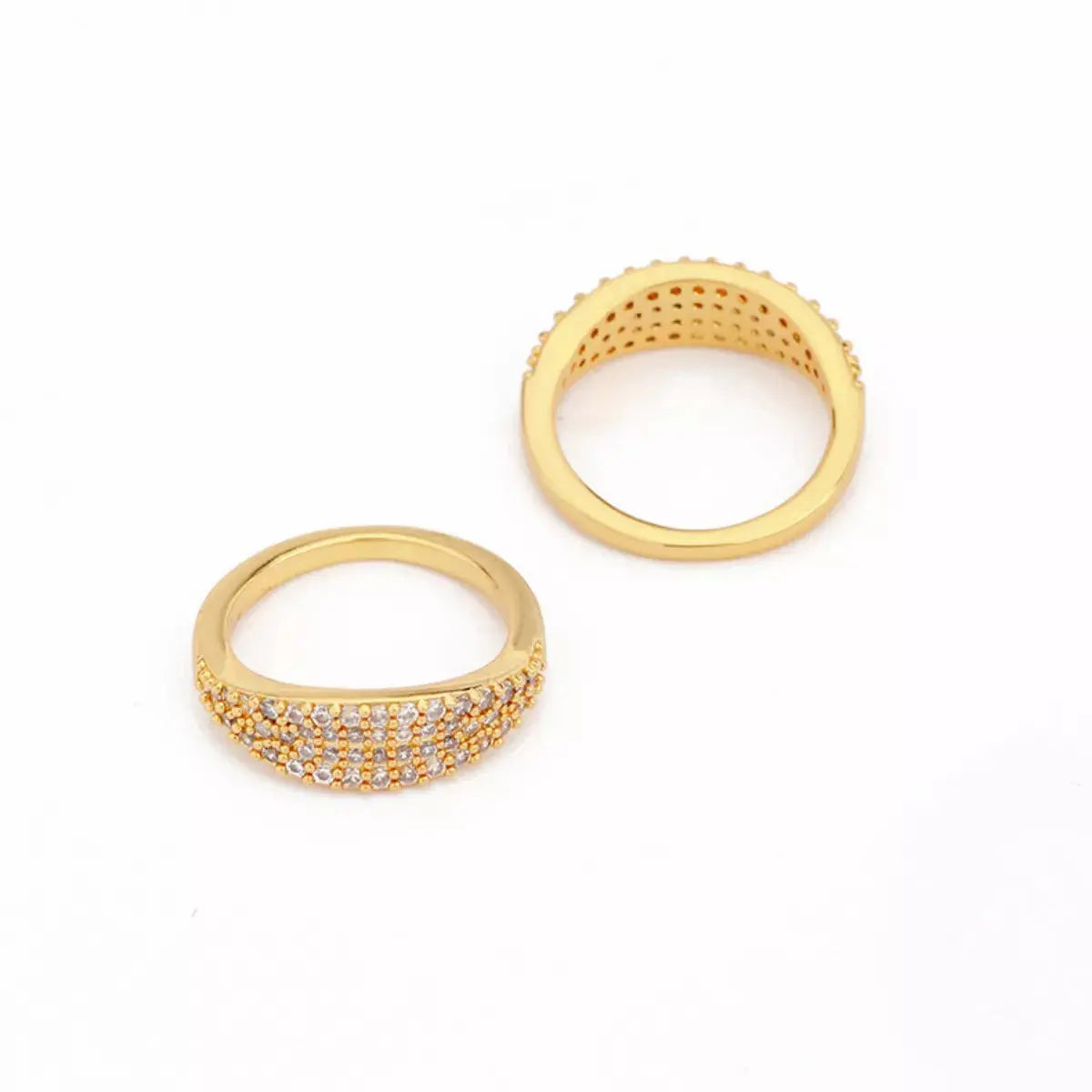 18K Gold-Plated Copper Zircon Round Ring Simply Love