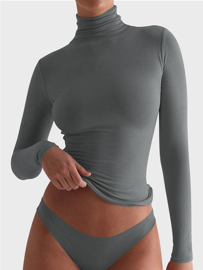 Turtleneck Long Sleeve T-Shirt.