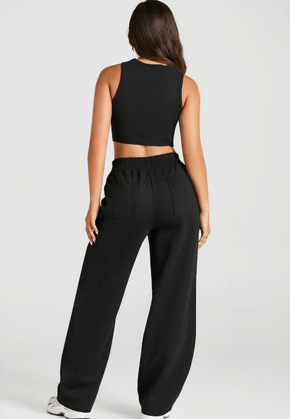 Cozy Pocketed Elastic-Waist Lounge Pants