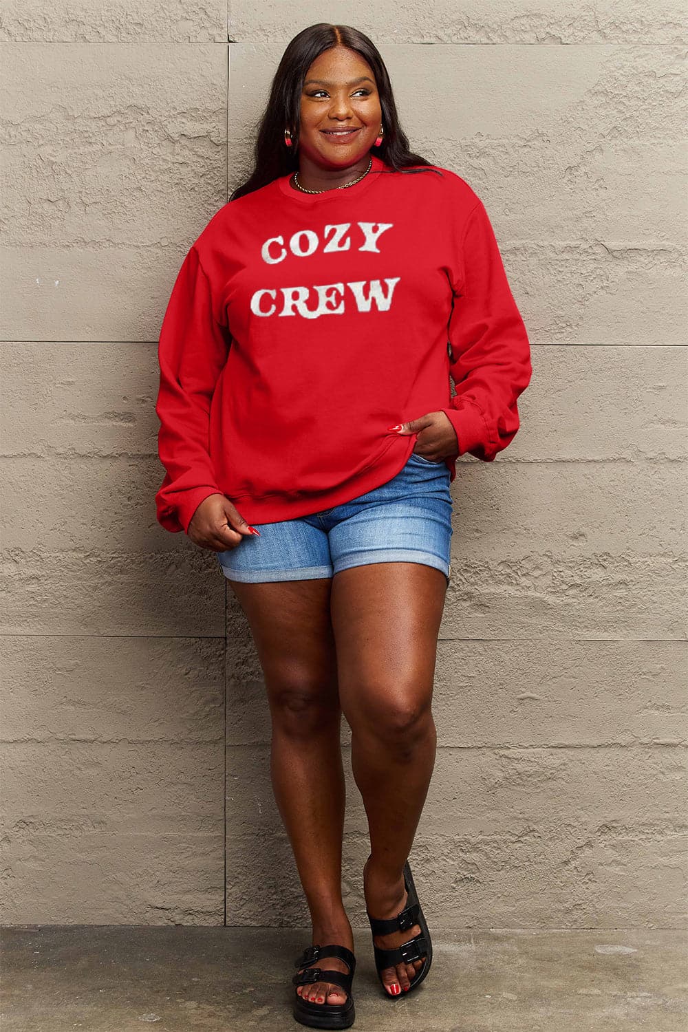 Simply Love Full Size COZY GREW Graphic Sweatshirt.