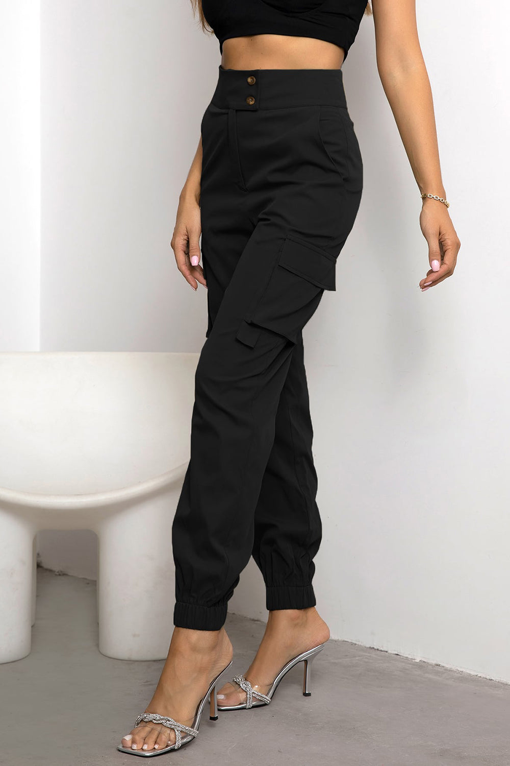 Street Sleek High Waist Cargo Joggers Coco’s Tee Boutique