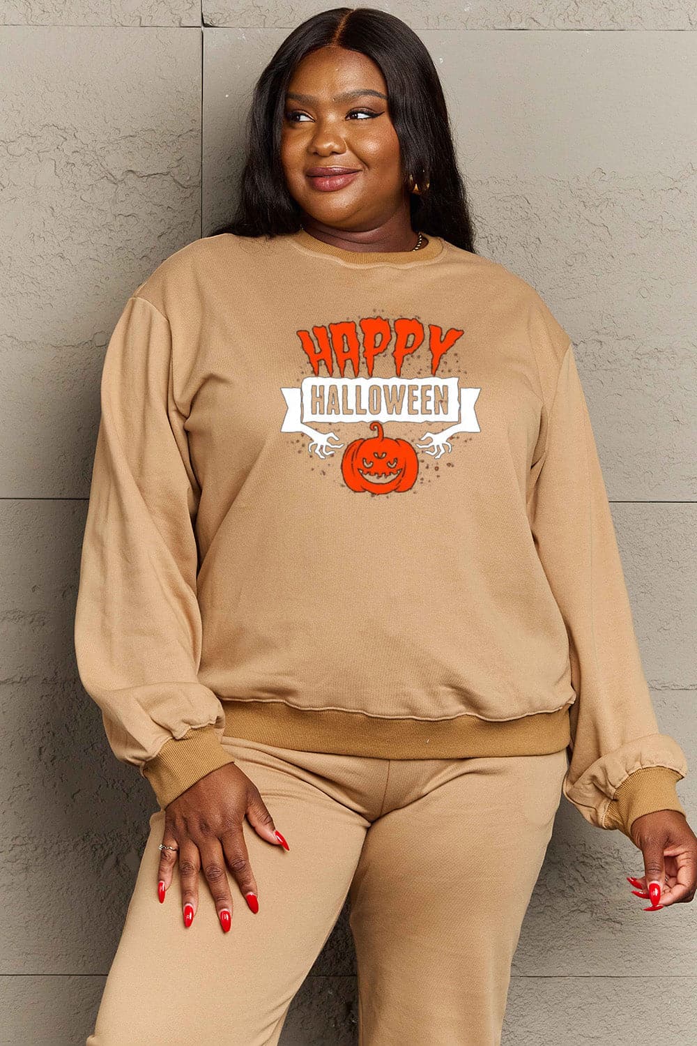 Happy Halloween cozy graphic sweatshirt