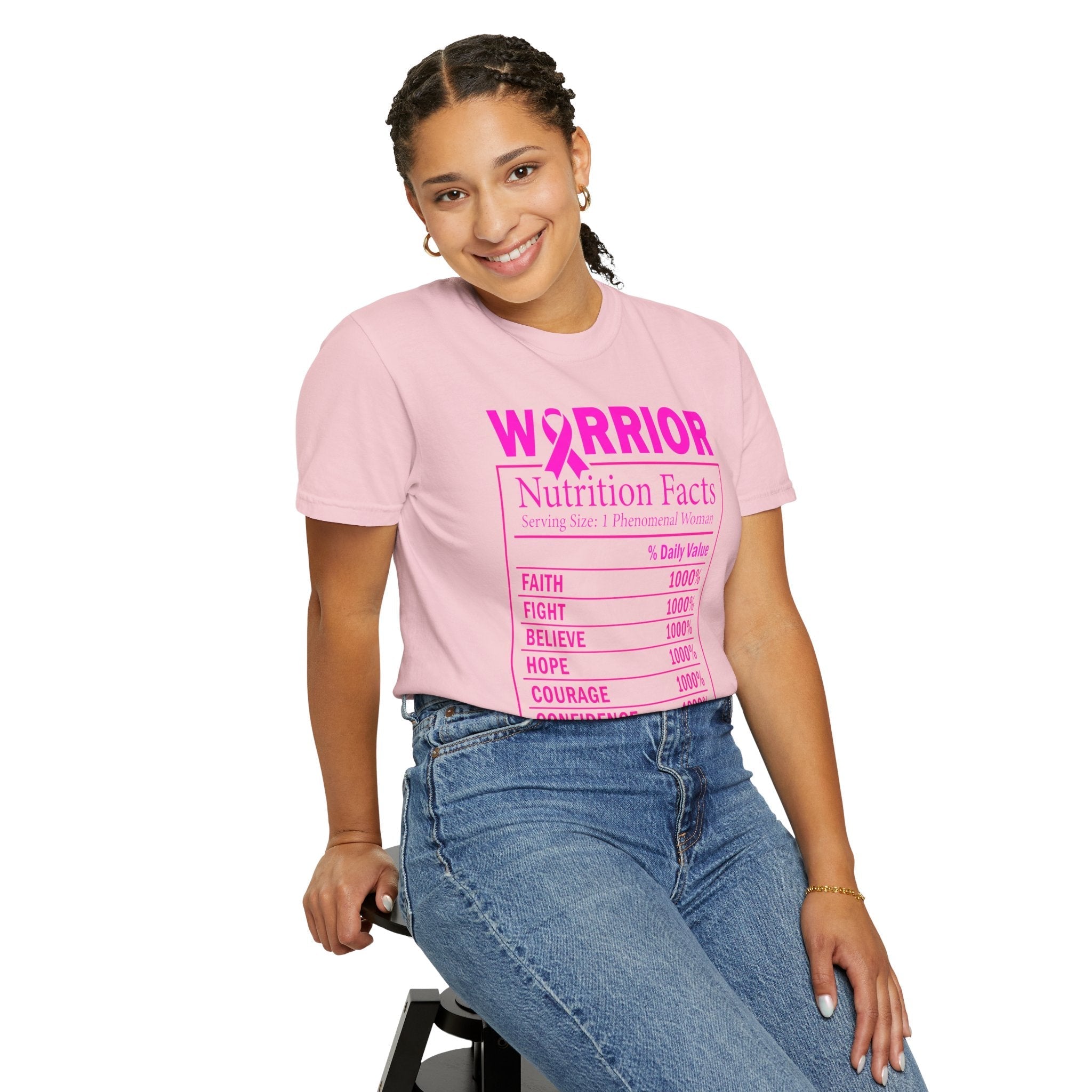 Warrior Nutrition Facts Tee Breast Cancer Awareness Faith Hope Courage Edition For Women Coco’s Tee Boutique