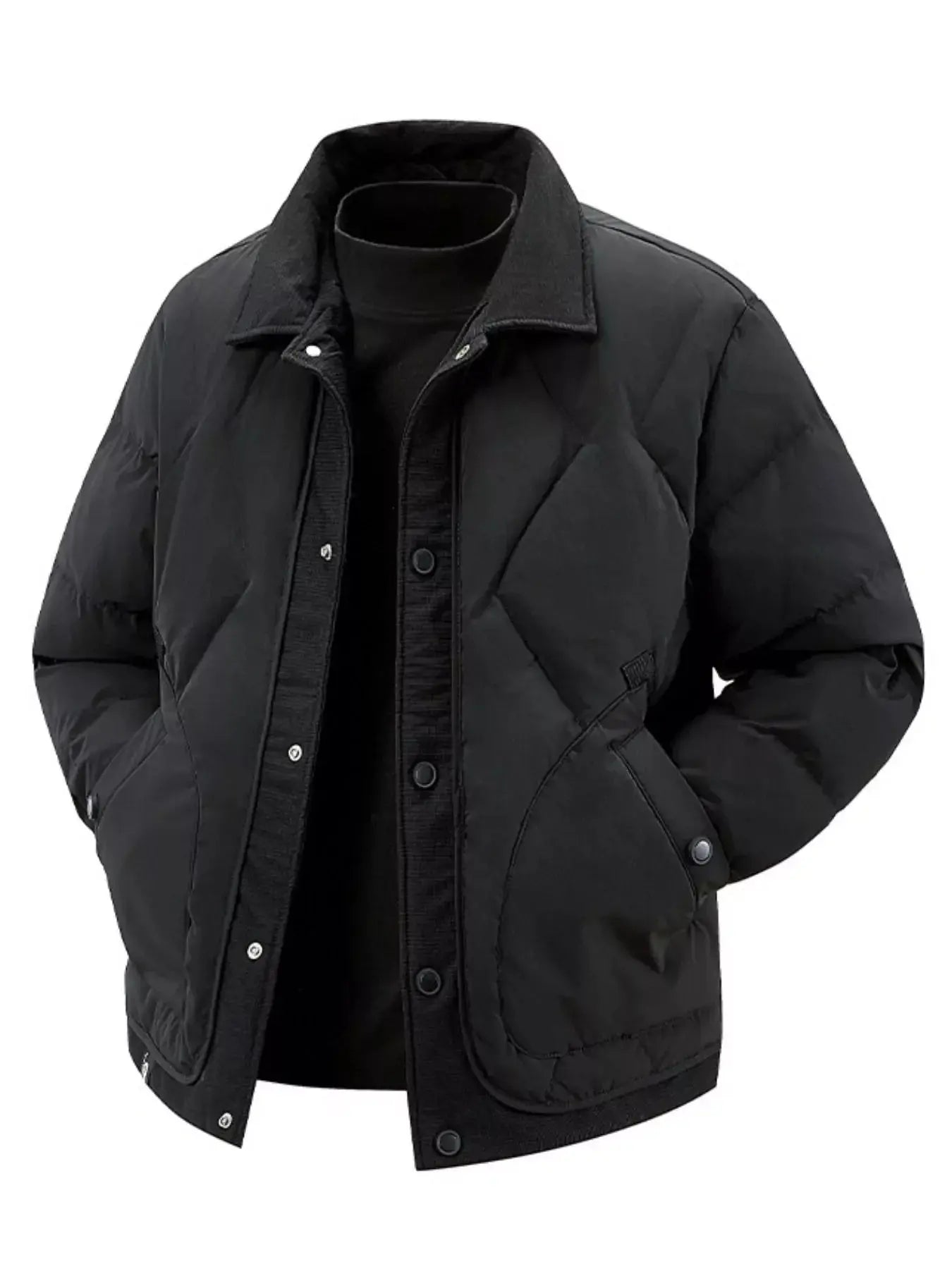 Mens Plus Size Quilted Padded Coat With Snap Front Simply Love