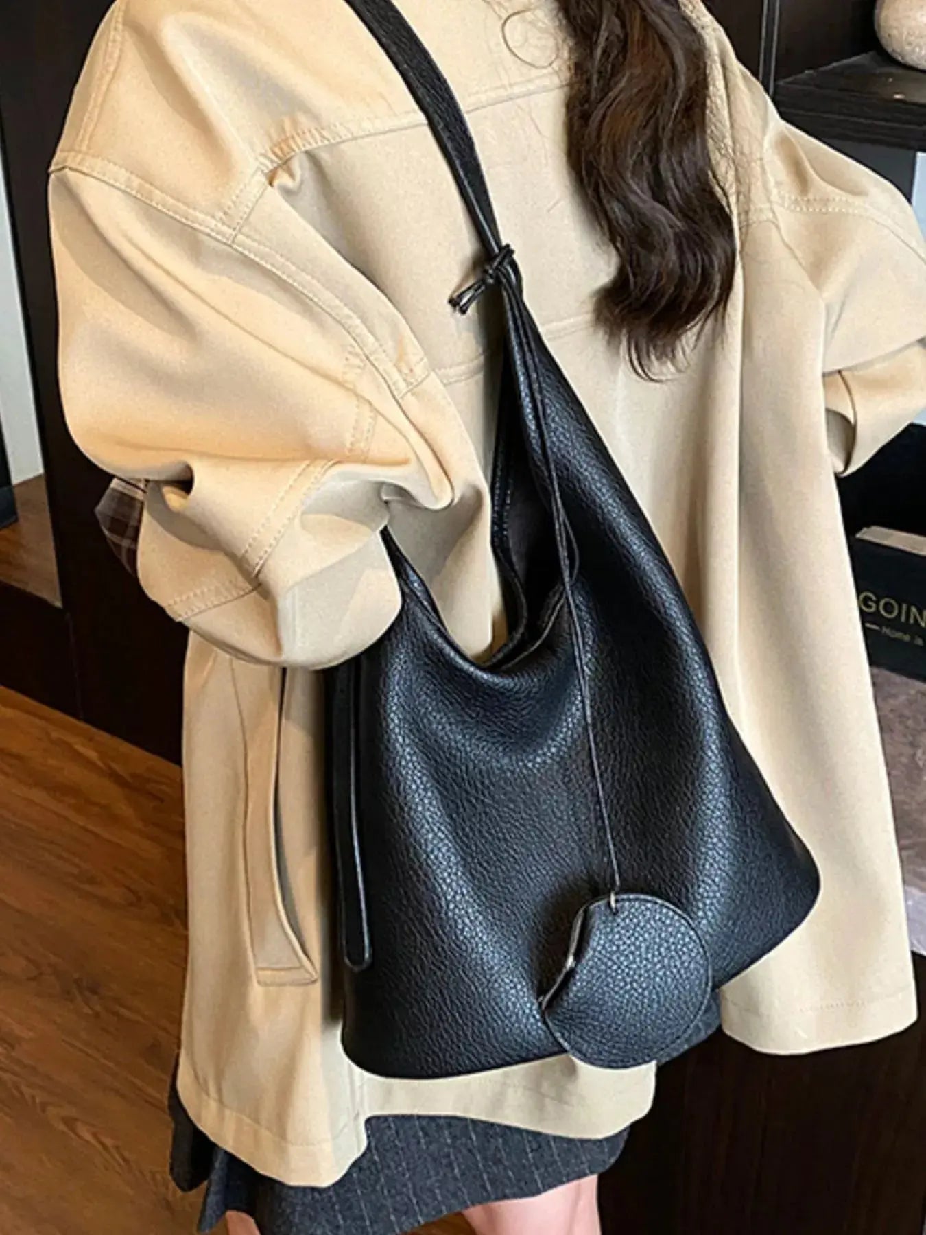 Solid Color Leather Handbag Simply Love