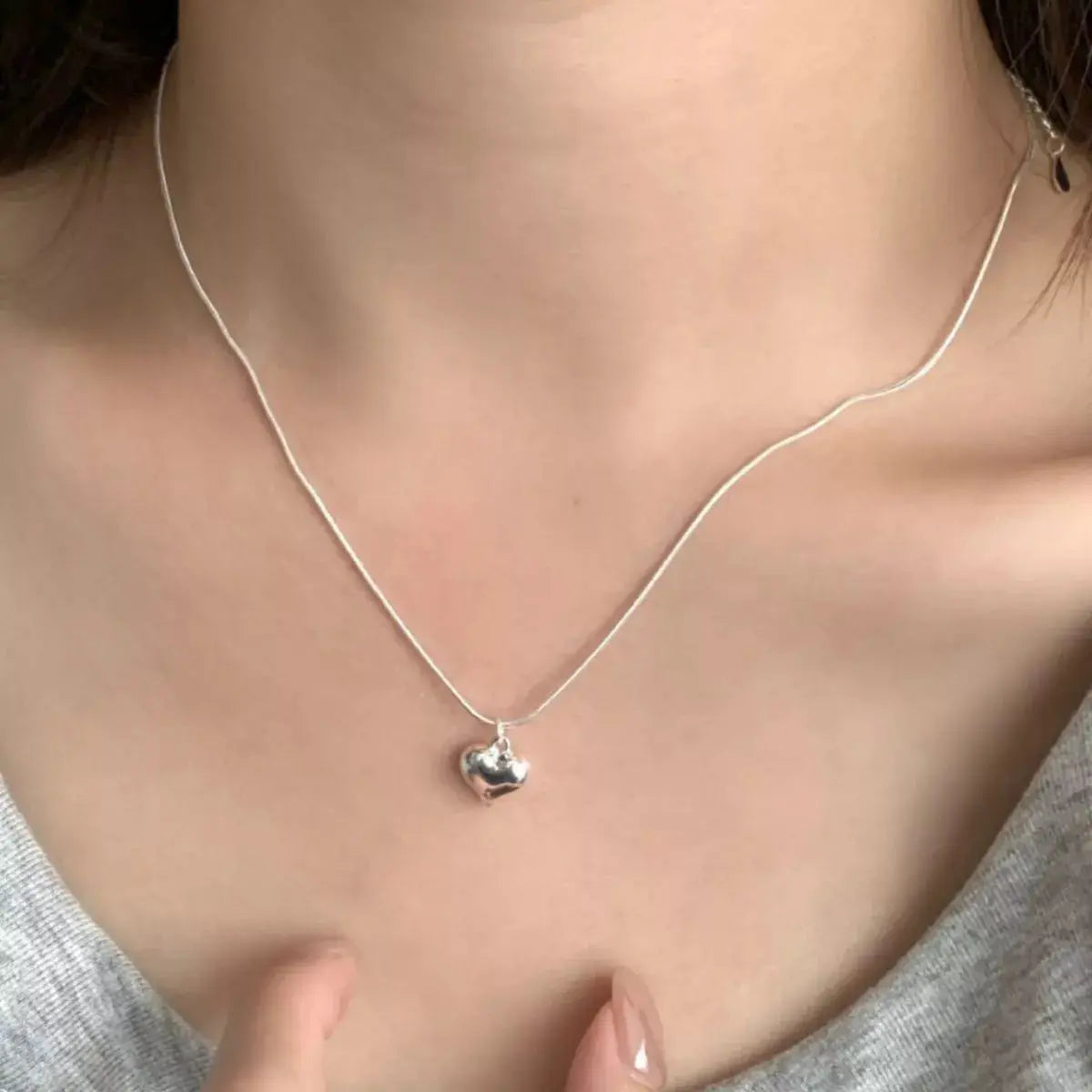 925 Sterling Silver Heart Necklace Simply Love