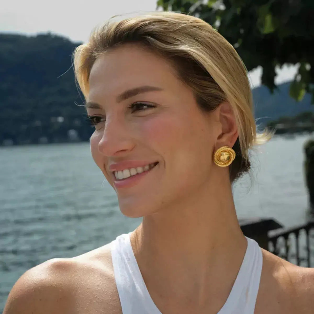 Twisted Rope Circle Stud Earrings Simply Love