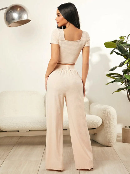 Square Neck Top and Pants Set.